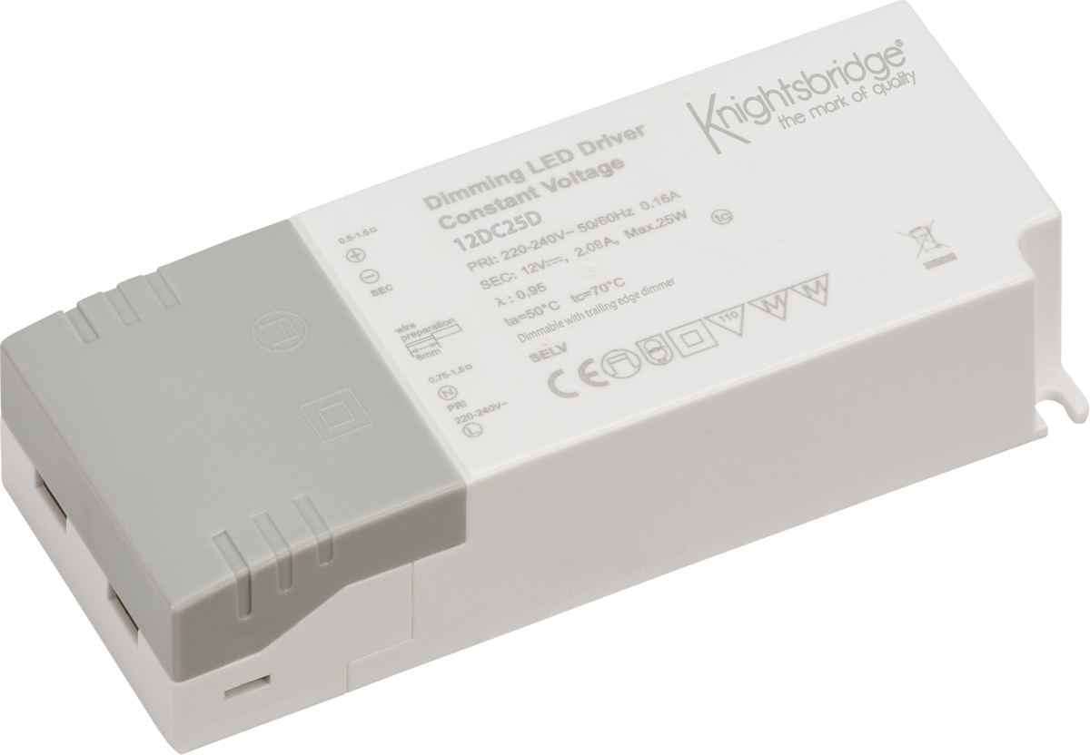 KNIGHTSBRIDGE 25W 12V DIMMABLE LED DRIVER IP20
