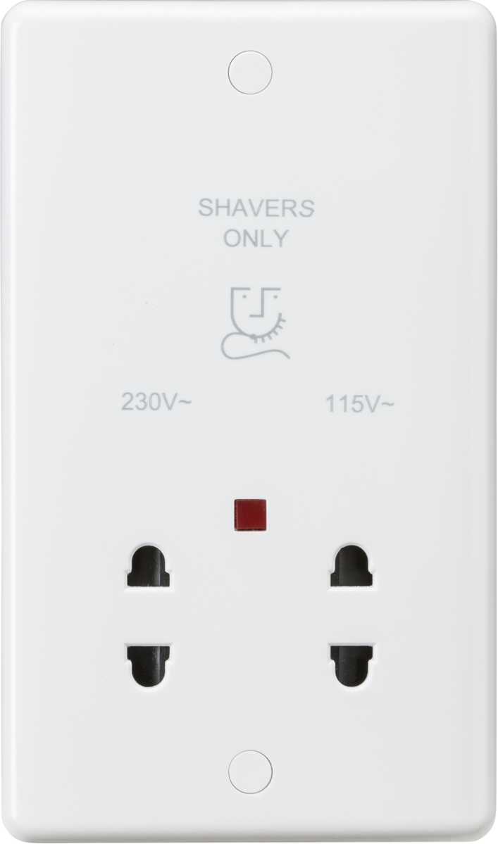 KNIGHTSBRIDGE CURVED EDGE DUAL VOLTAGE SHAVER SOCKET