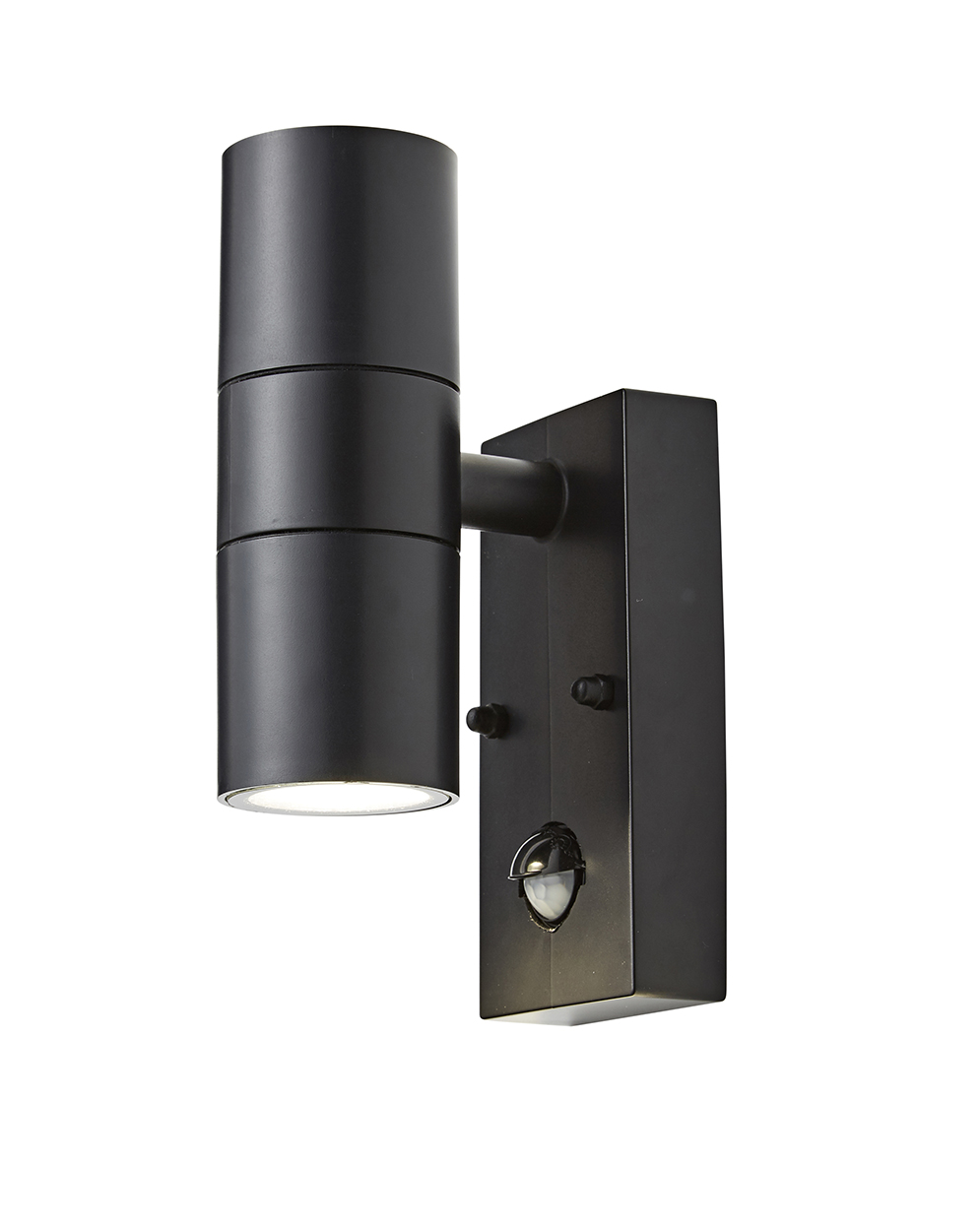 FORUM COAST UP/DOWN WALL LIGHT, BLACK, POLYCARBONATE, GU10 W/ PIR