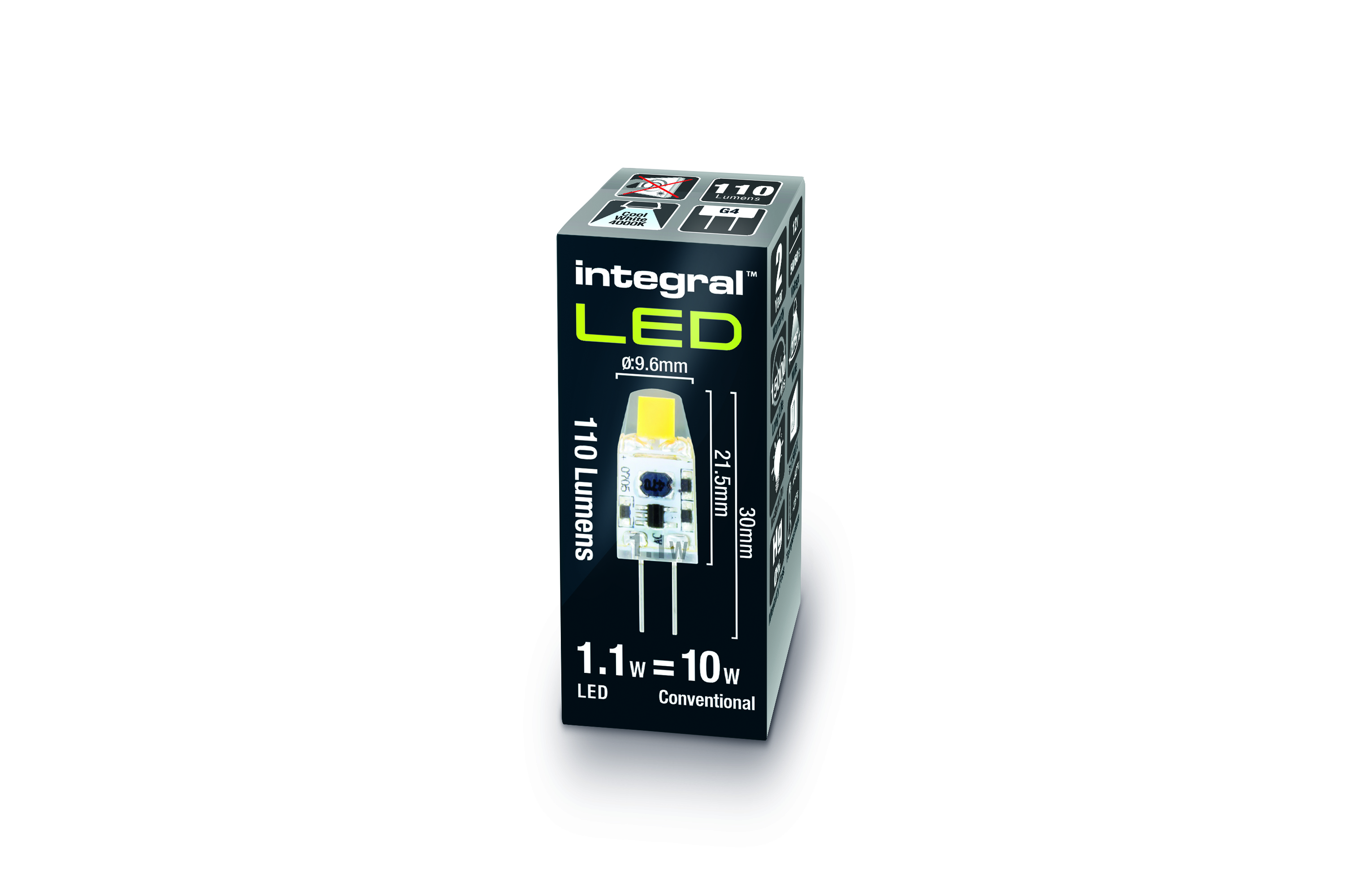 INTEGRAL LED G4 1.1W 4000K NON-DIMMABLE CLEAR