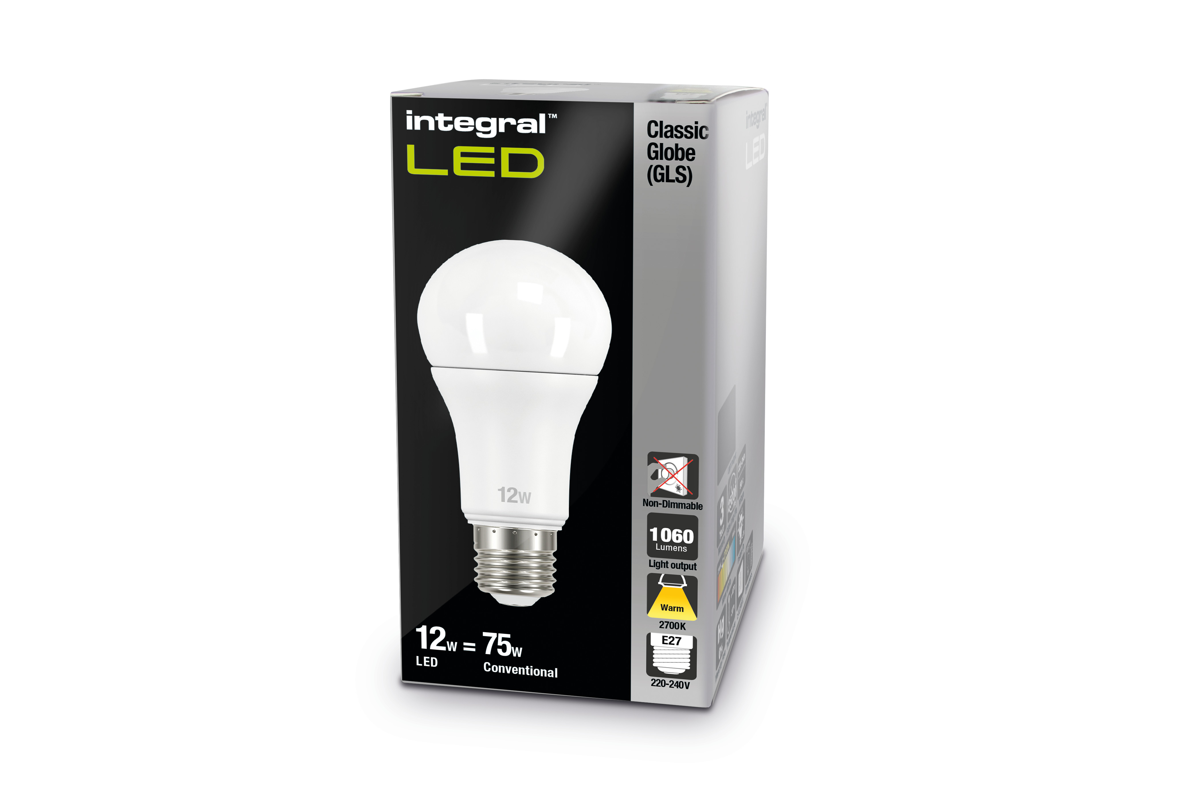 INTEGRAL GLS LED E27 11W 2700K NON-DIMMABLE FROSTED GLASS