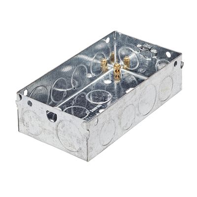 2 GANG 35MM METAL KNOCK OUT BOX