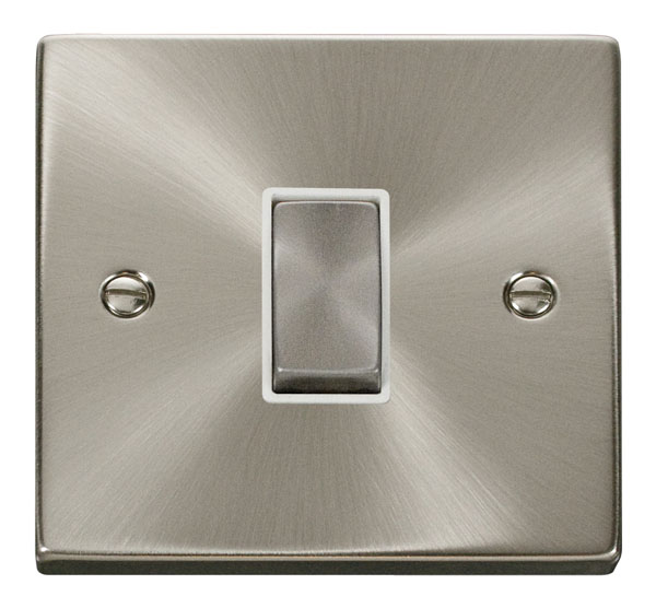 CLICK DECO 1G 2W SWITCH VICTORIAN SATIN CHROME WHITE