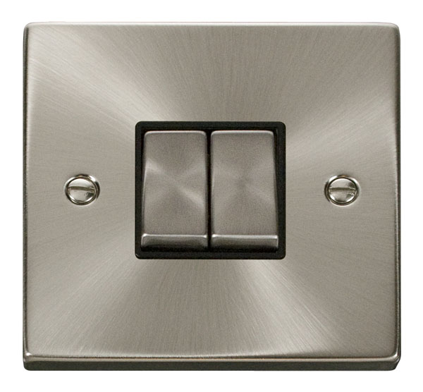 CLICK DECO 2G 2W SWITCH VICTORIAN SATIN CHROME BLACK