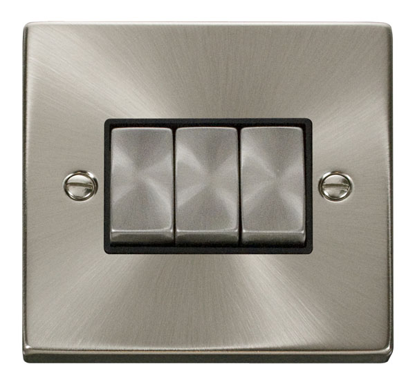 CLICK DECO 3G 2W SWITCH VICTORIAN SATIN CHROME BLACK