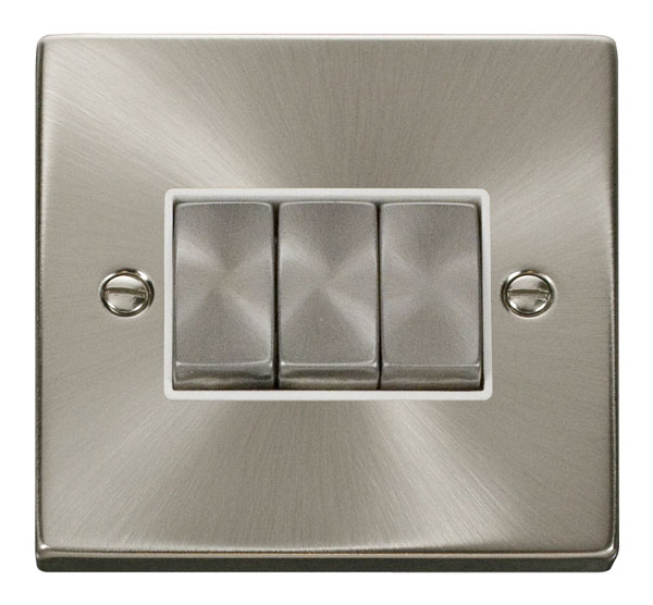 CLICK DECO 3G 2W SWITCH VICTORIAN SATIN CHROME WHITE