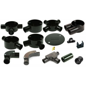 Black PVC Conduit Accessories