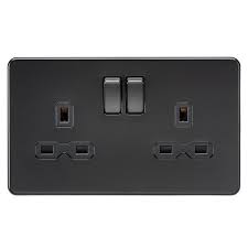 Knightsbridge Matt Black Screwless Flat Plate