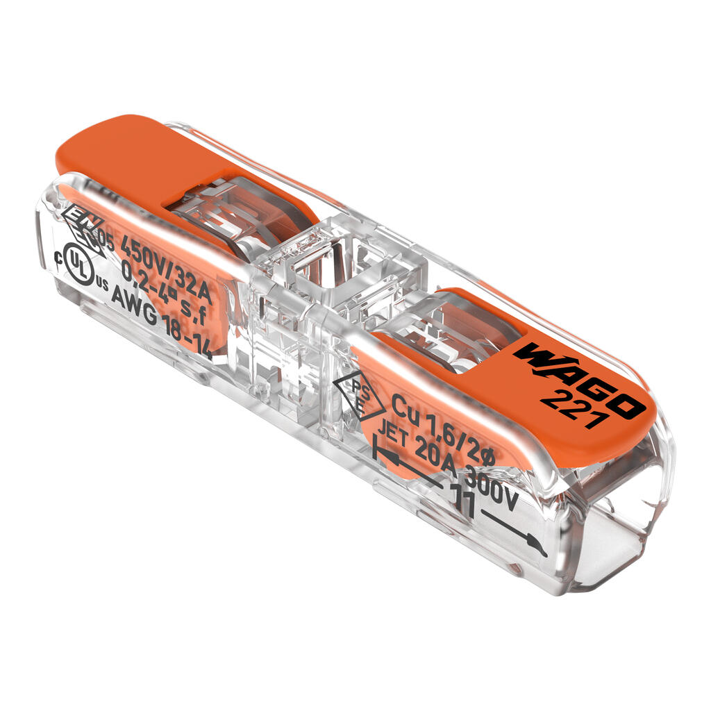 WAGO IN-LINE CONDUCTOR 32A  LEVER CONNECTOR (BOX OF 60)