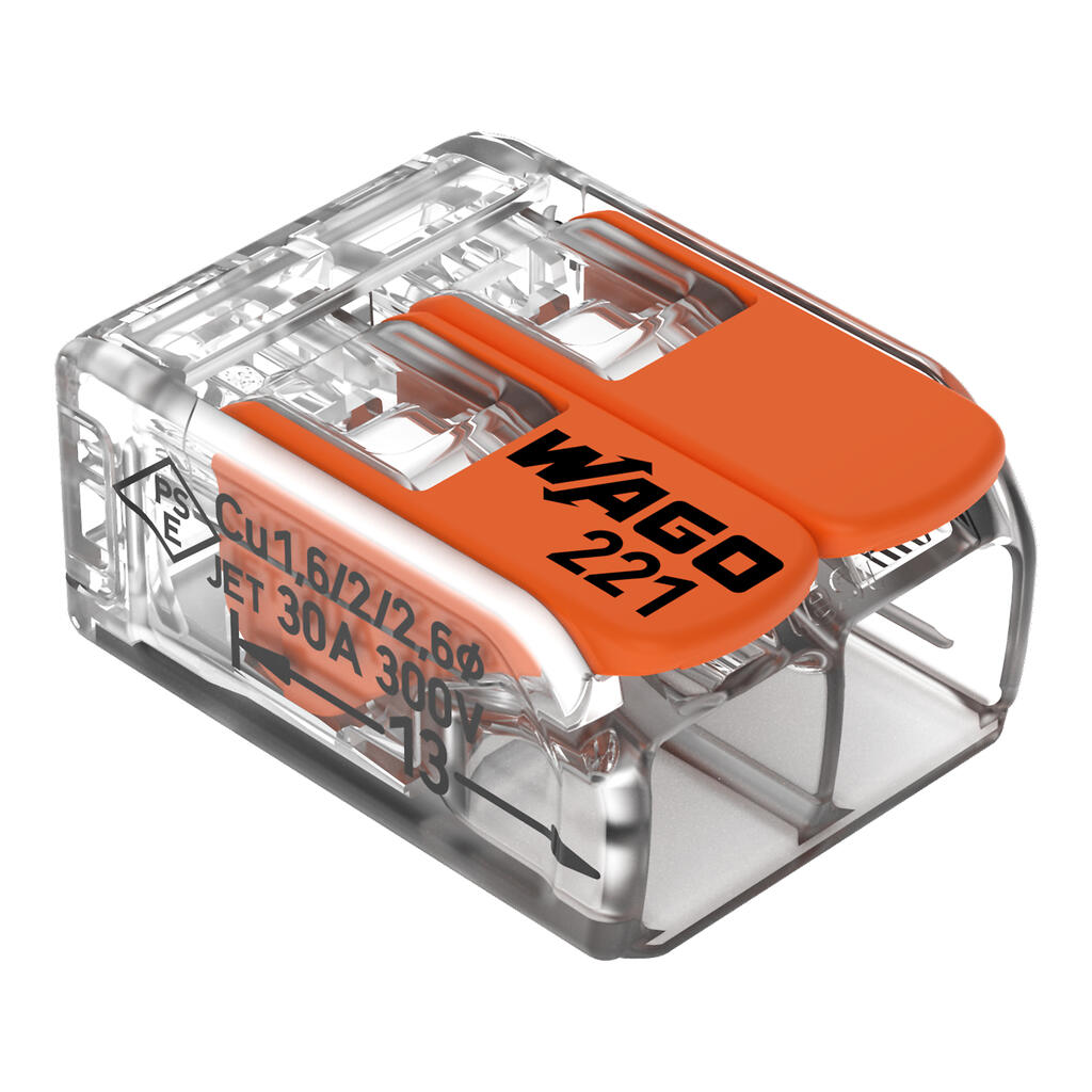 WAGO LEVER CONNECTOR 2 PORT 0.5-6mm (BOX - 50)