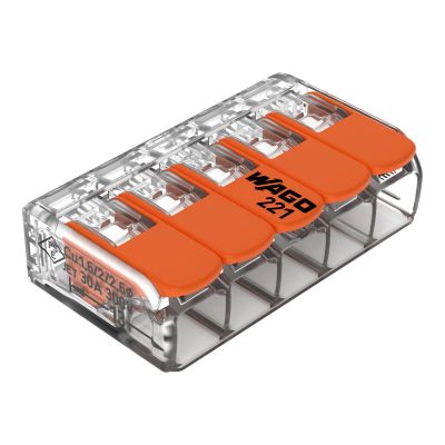 WAGO LEVER CONNECTOR 5 PORT 0.5-6mm (BOX - 15)
