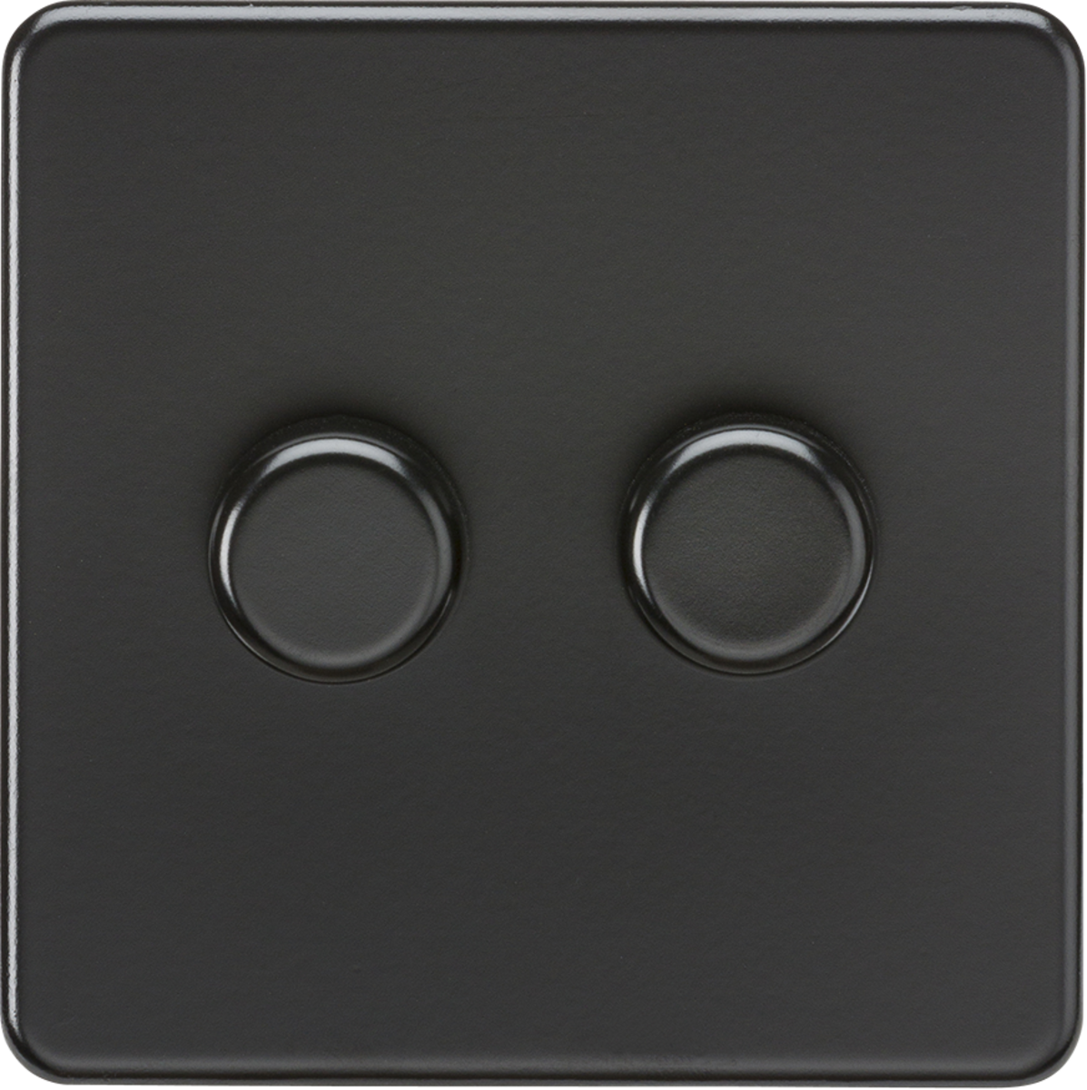 KNIGHTSBRIDGE SCREWLESS 2G 2WAY 10-200W (5-150W LED) TRAILING EDGE DIMMER MATT BLACK 