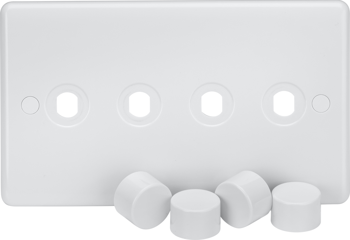 4 GANG DIMMER PLATE WITH KNOBS 