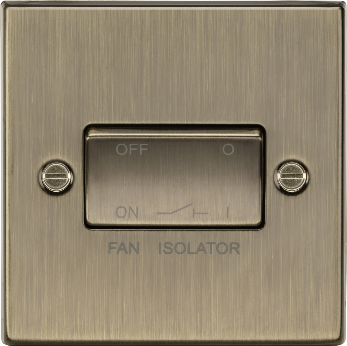 KNIGHTSBRIDGE SQUARE EDGE ANTIQUE BRASS 10A FAN ISOLATOR 