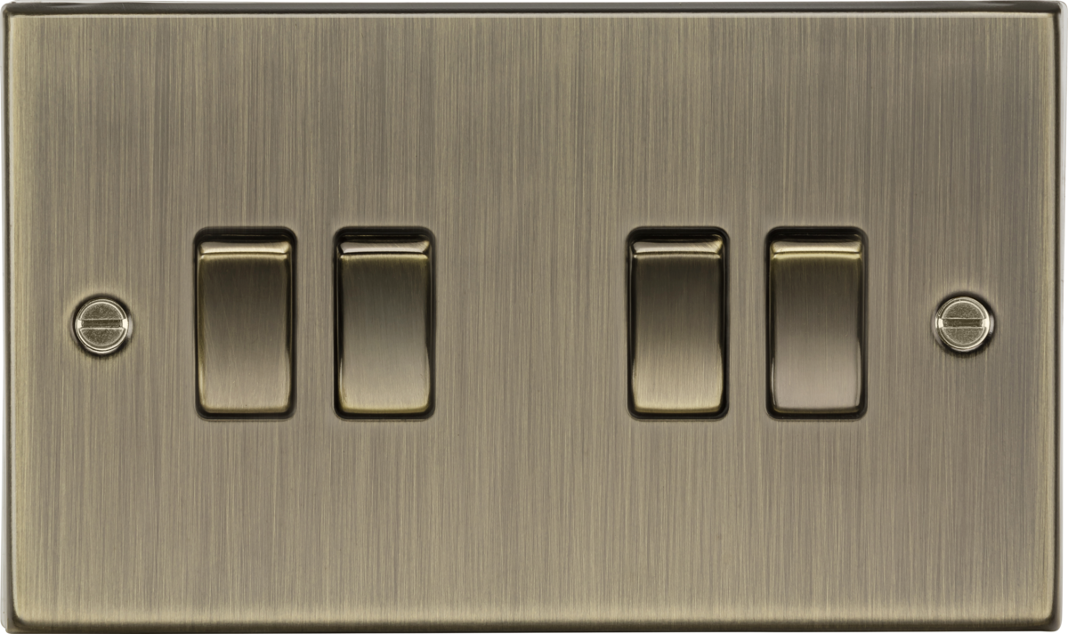 KNIGHTSBRIDGE SQUARE EDGE ANTIQUE BRASS 10A 4G 2 WAY SWITCH 