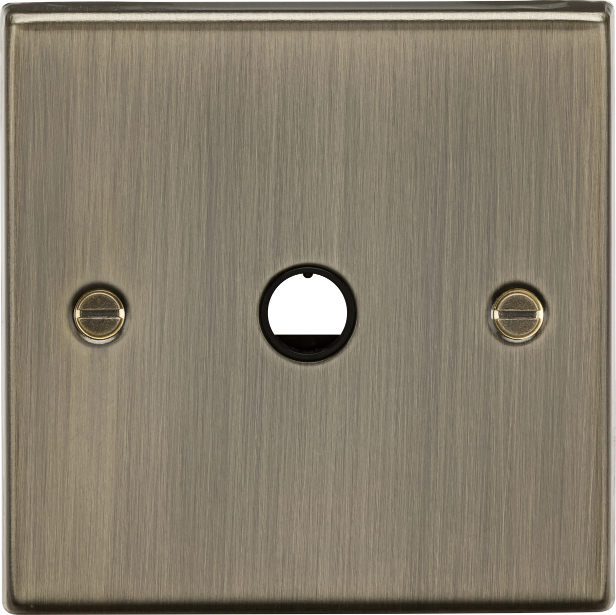 KNIGHTSBRIDGE SQUARE EDGE ANTIQUE BRASS 20A FLEX OUTLET PLATE 