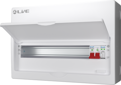 LIVE SRN,18 MODULE, 15 USEABLE WAY CONSUMER UNIT WITH SPD & DOUBLE POLE BUSBAR - NO FLYLEADS