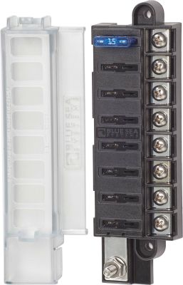 BLUE SEA SYSTEMS  ST BLADE COMPACT FUSE BLOCK 8 CIRCUITS WITH COVER - FUSES NOT INCLUDED