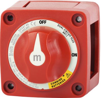 BLUE SEA SYSTEMS m-SERIES MINI DUAL CIRCUIT PLUS BATTERY SWITCH 