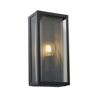 FORUM CUBA ANTHRACITE BOX LANTERN WITH SILVER MESH