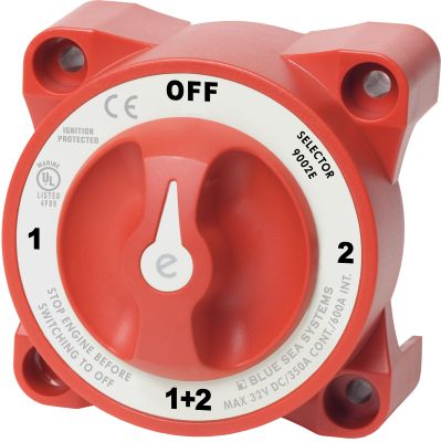 BLUE SEA SYSTEMS BATTERY SWITCH e-SERIES 4 POSITION RED WITH AFD