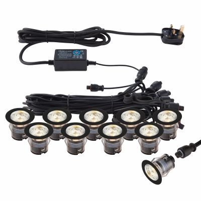 SAXBY IKON PRO CCT 3000K/4000K 35MM DECK LIGHT KIT IN BLACK, IP65