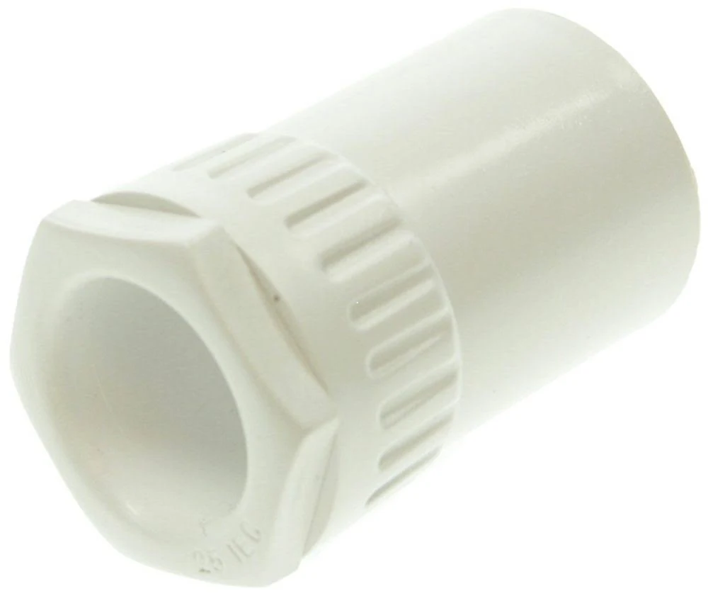 UNIVOLT 25MM FEMALE ADAPTOR WHITE