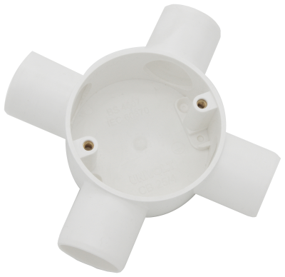 UNIVOLT 25MM 4 WAY BOX PVC WHITE 