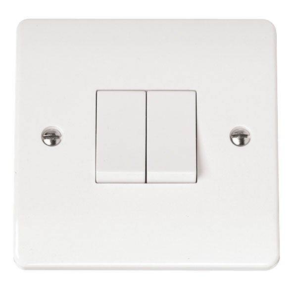 CLICK MODE 10AX 2 GANG 2 WAY PLATE SWITCH