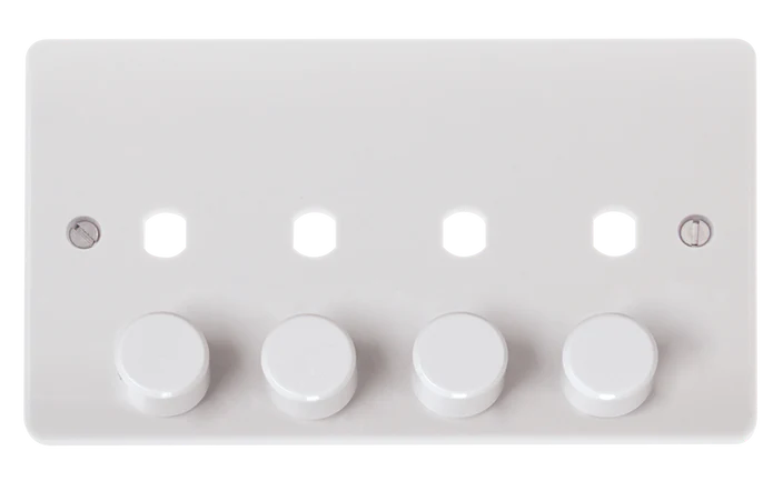 CLICK MODE 4 GANG UNFURNISHED DIMMER PLATE