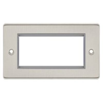NIGLON 4 MODULE BEUSHED CHROME EURO DATA PLATE 
