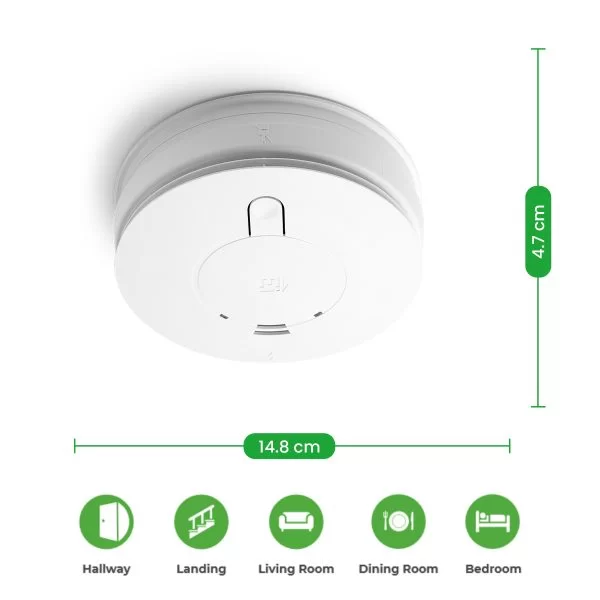 AICO OPTICAL SMOKE ALARM 230V WITH ALKALINE BATTERY BACK UP