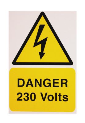 DANGER 230V 150X225MM (PER 1)