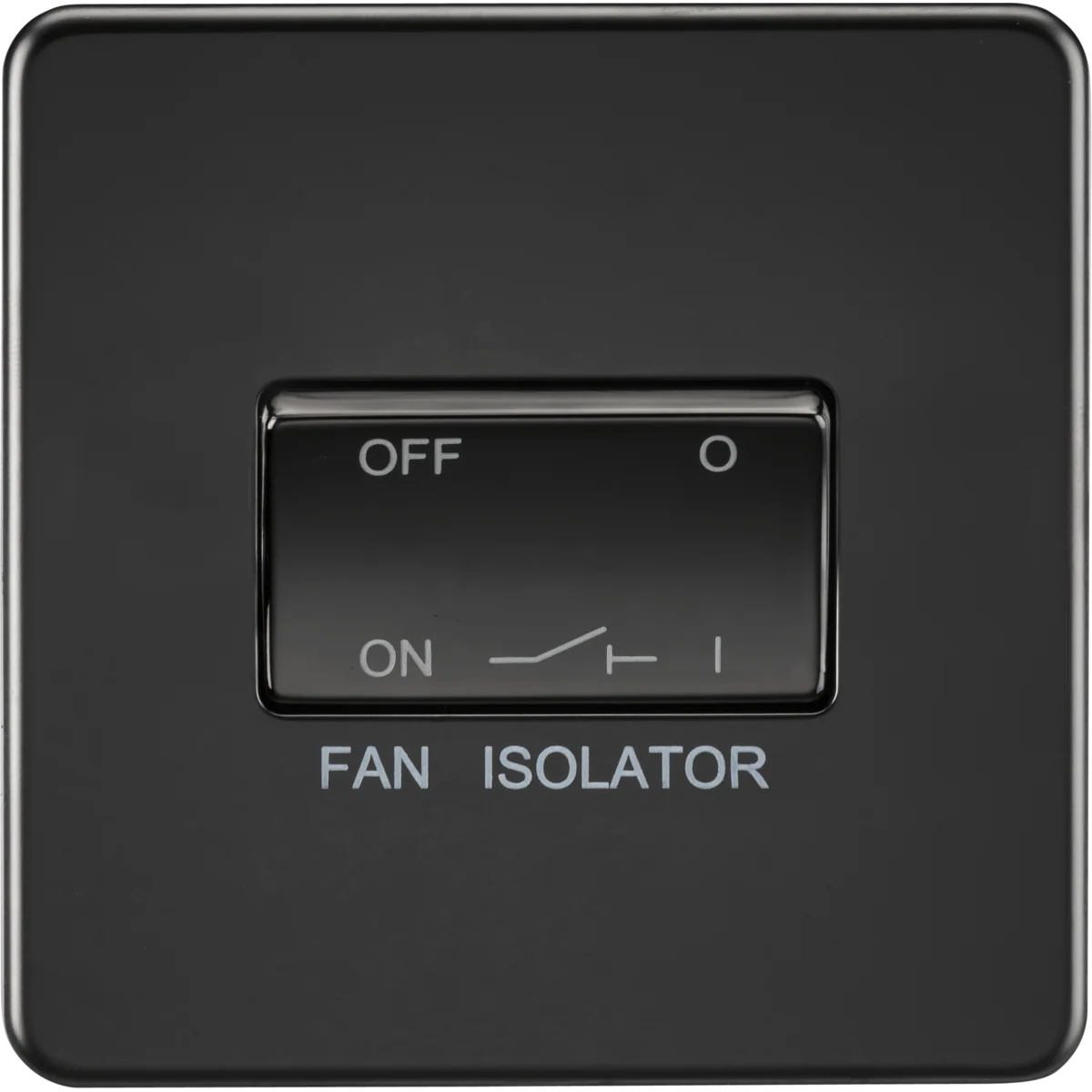 KNIGHTSBRIDGE MATT BLACK SCREWLESS 10A FAN ISOLATOR 