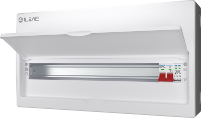 LIVE SRN, 24 MODULE, 21 USEABLE WAY CONSUMER UNIT WITH SPD & DOUBLE POLE BUSBAR - NO FLYLEADS
