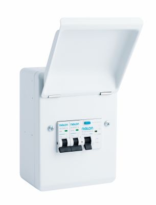 NIGLON GARAGE BOARD WITH 63A 30mA TYPE A RCD & 1X6A + 1X16A MCB