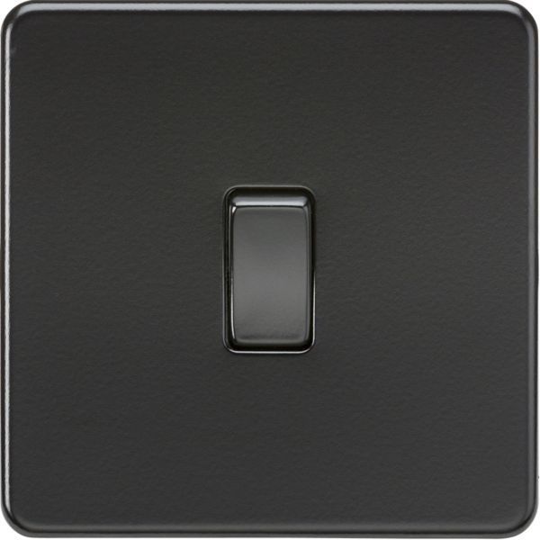 KNIGHTSBRIDGE SCREWLESS 20A 1G DP SWITCH MATT BLACK 
