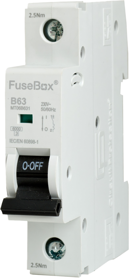 FUSEBOX 63A MCB B CURVE 6KA