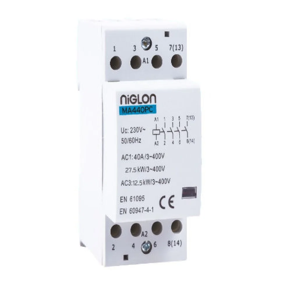 NIGLON 4P (AC1 40A 28kW 415V) CONTACTOR, NORMALLY OPEN