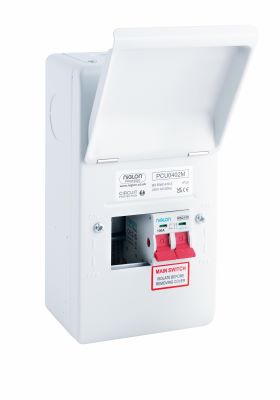 NIGLON PROTEGO 4 MODULE 2 WAY CONSUMER UNIT WITH 100A ISOLATOR