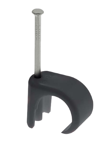 3-5MM BLACK ROUND CABLE CLIP (BOX-100)