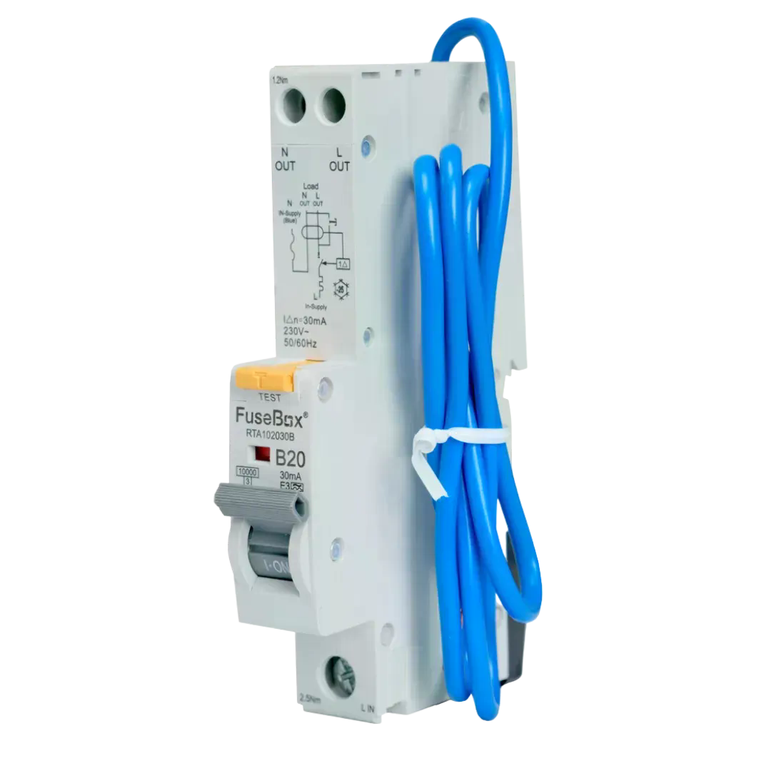 FUSEBOX 20A B CURVE 10ka RCBO 