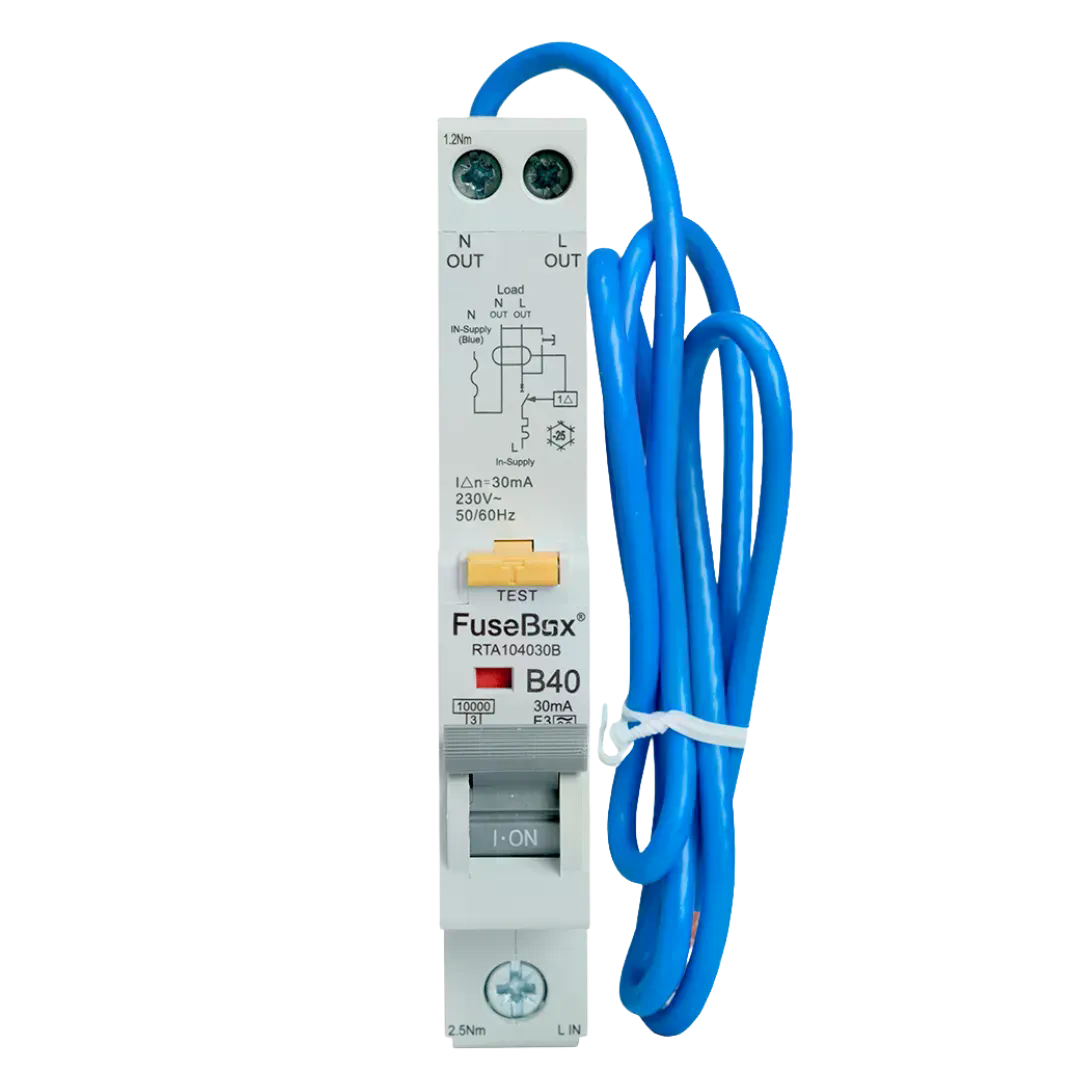 FUSEBOX 40A B CURVE 10ka RCBO 