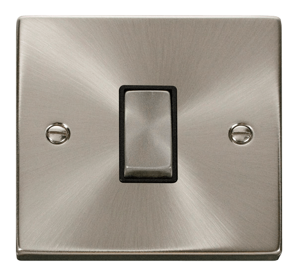 CLICK DECO 1G 2W SWITCH VICTORIAN SATIN CHROME BLACK