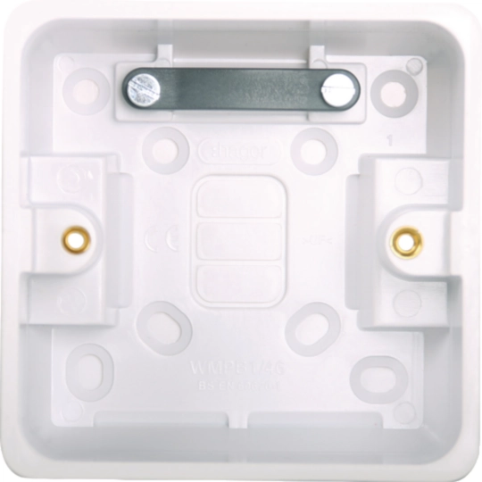 HAGER SOLLYSTA SINGLE 46MM DEEP MOULDED PATTRESS