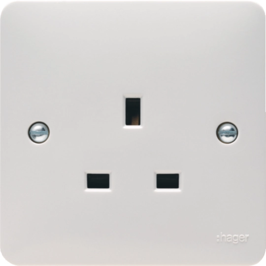 HAGER SOLLYSTA 13A 1 GANG UNSWITCHED SOCKET