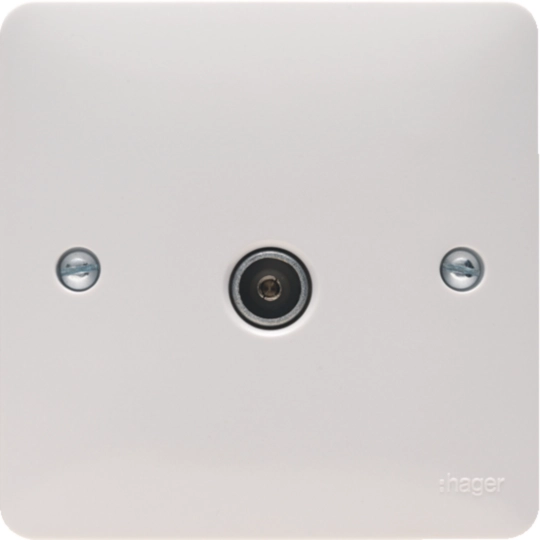 HAGER SOLLYSTA SINGLE CO-AX TV SOCKET