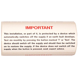 ISIGNS RCD TEST LABELS SELF ADHESIVE VINYL (PACK OF 100)