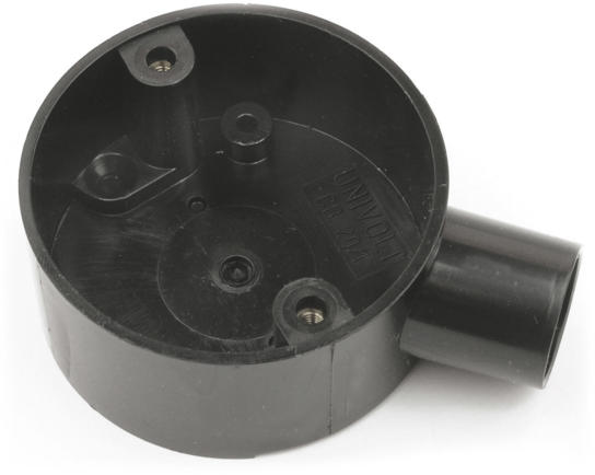 UNIVOLT 20MM PVC TERMINAL BOX BLACK 