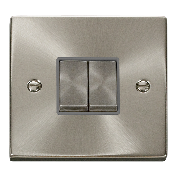 CLICK DECO 2G 2W SWITCH VICTORIAN SATIN CHROME GREY